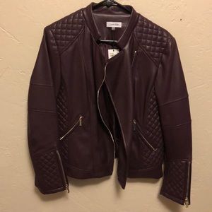 Never Worn Calvin Klein Faux Leather Jacket Size L